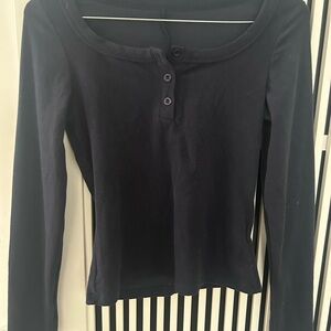 Women's Navy Long Sleeve Top